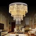 Extra Large Multi-tier Round Flush Mount Light Crystal Rod Chandelier for Living Room/Foyer-Momo Lighting