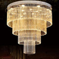 Extra Large Multi-tier Round Flush Mount Light Crystal Rod Chandelier for Living Room/Foyer-Momo Lighting