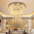 Extra Large Multi-tier Round Flush Mount Light Crystal Rod Chandelier for Living Room/Foyer-Momo Lighting