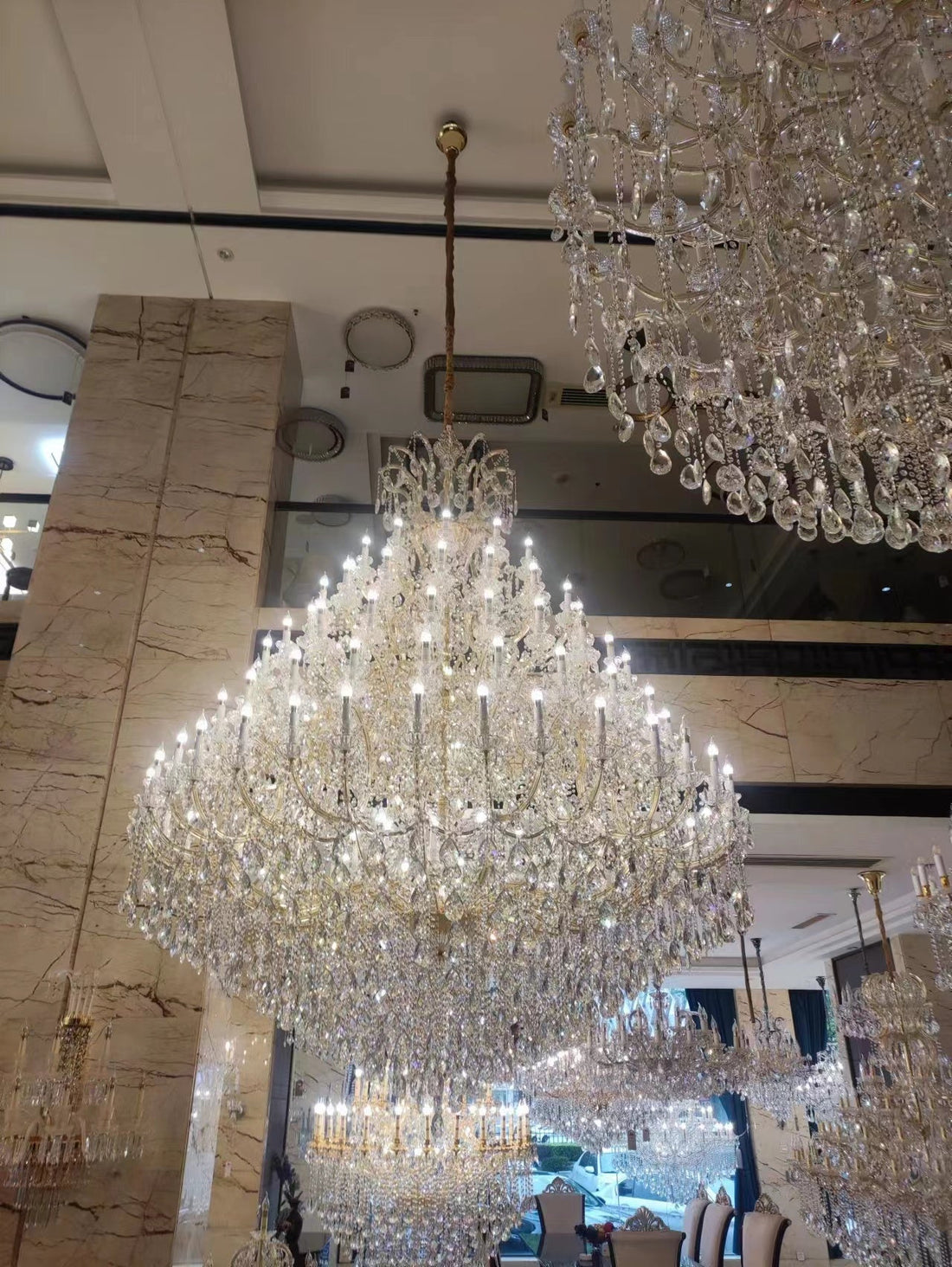 Extra Large Multi-tiered Candle Light Crystal Chandelier for Hotel/Restaurant-Momo Lighting