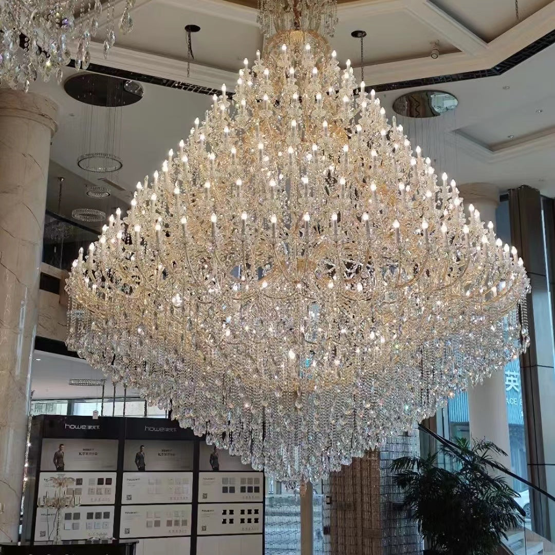 Extra Large Multi-tiered Candle Light Crystal Chandelier for Hotel/Restaurant-Momo Lighting