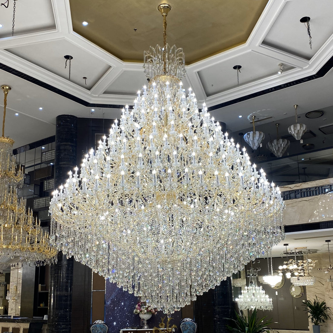 Extra Large Multi-tiered Candle Light Crystal Chandelier for Hotel/Restaurant-Momo Lighting