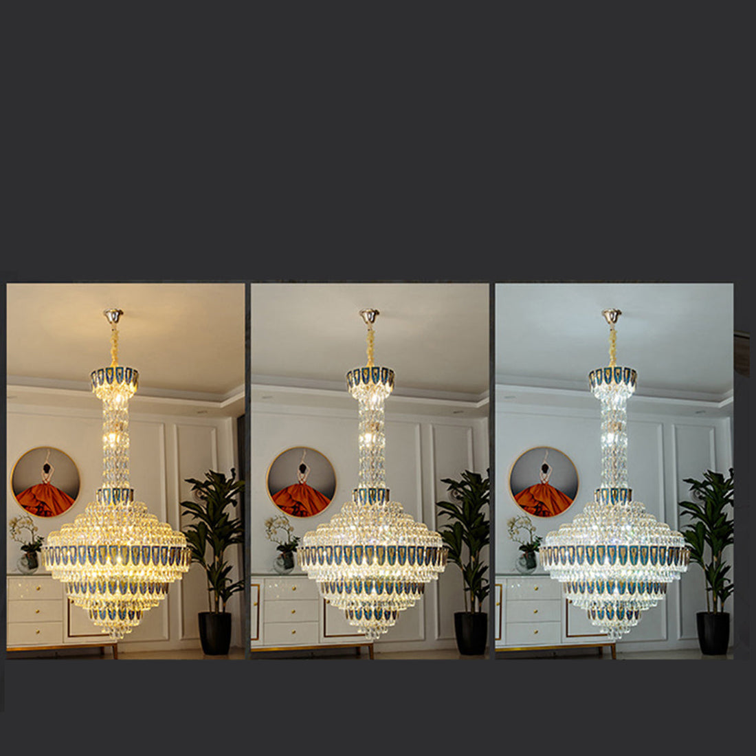 Extra Large Multi-tiered Empire Crystal Chandelier for Big Hallway/Foyer/Staircase-Momo Lighting