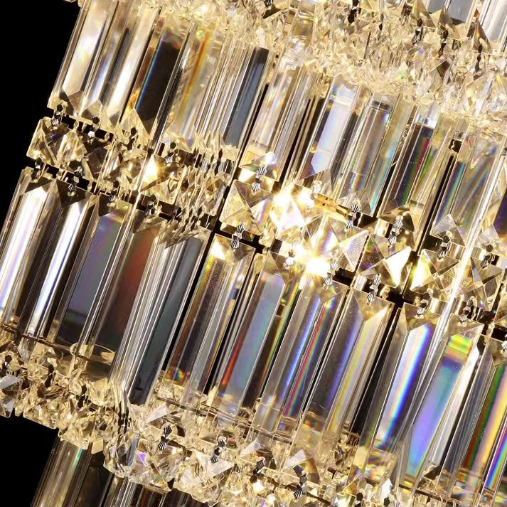 Extra Large Plaza Hall Multi-Tier Crystal Chandelier Foyer Living Room Staircase Ceiling Lighting Fixture In Chrome/ Silver Finish-Momo Lighting