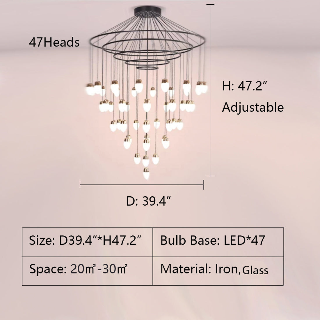 Extra Large Post-Modern Multi-tier Chandelier for High-ceiling Room/Stairs-Momo Lighting