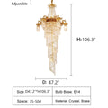 Extra Large Retro Luxury Full Copper Crystal Chandelier for Staircase/ Duplexes/ Villas-Momo Lighting