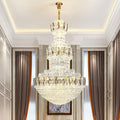 Extra Large Round Crystal Chandelier Luxury Foyer High Ceiling Light Fixture For Living Room/ Hotel Hall Entrance-Momo Lighting