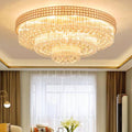 Extra Large Three Layers Round Luxury Flush Mounted Crystal Chandelier for Living Room-Momo Lighting