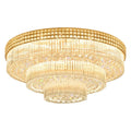 Extra Large Three Layers Round Luxury Flush Mounted Crystal Chandelier for Living Room-Momo Lighting