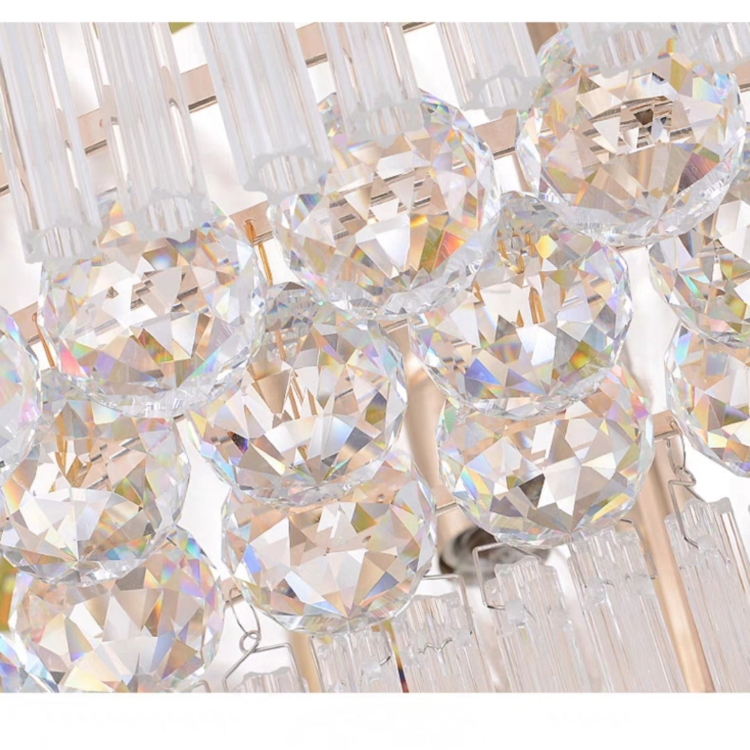 Extra Large Three Layers Round Luxury Flush Mounted Crystal Chandelier for Living Room-Momo Lighting