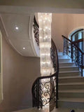 Extra Long Luxury Crystal Chandelier For Staircase / 2 Story Multi-layered Long Light Fixture-Momo Lighting