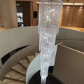 Extra Long Luxury Crystal Chandelier For Staircase / 2 Story Multi-layered Long Light Fixture-Momo Lighting