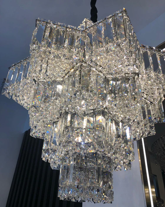 Fashion Star Shaped Chandelier Crystal Ceiling Light Fixture For Small Living Room/ Bedroom-Momo Lighting