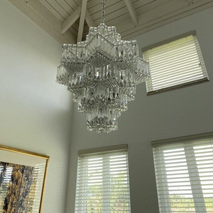 Fashion Star Shaped Chandelier Crystal Ceiling Light Fixture For Small Living Room/ Bedroom-Momo Lighting