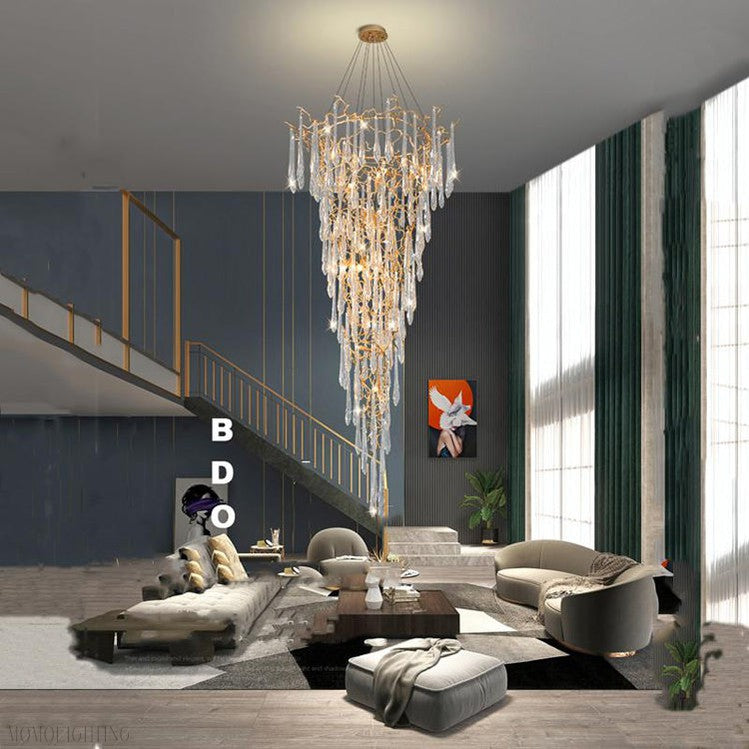 Flavian Branch Crystal Chandelier-Momo Lighting