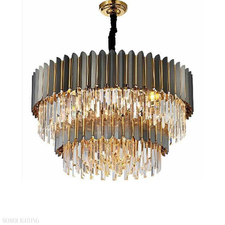 Flavian Double Tier Crystal Chandelier-Momo Lighting