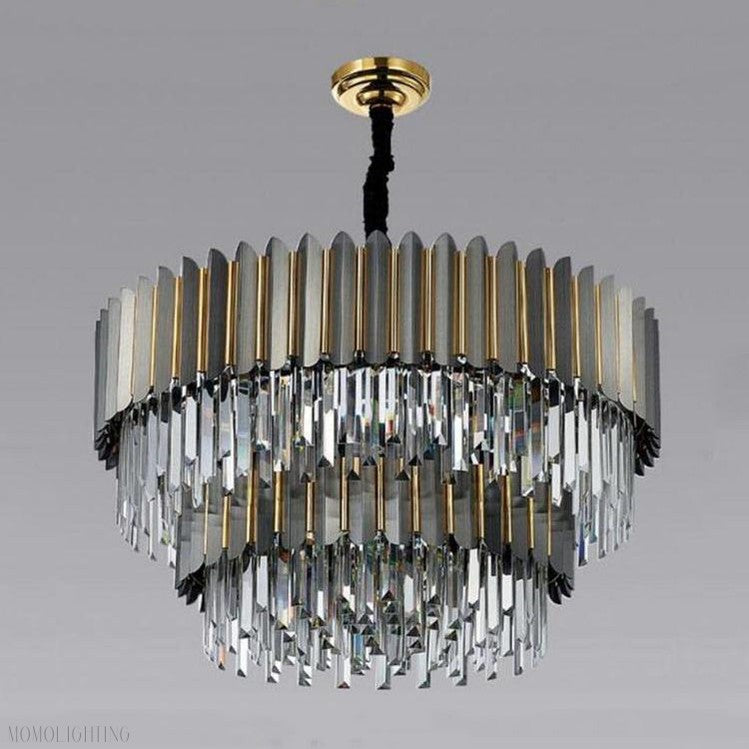 Flavian Double Tier Crystal Chandelier-Momo Lighting
