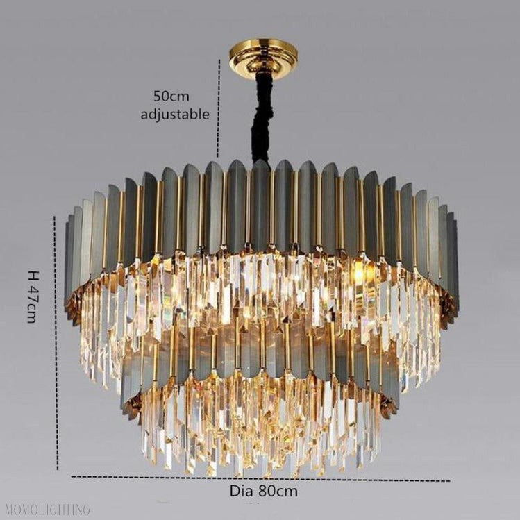 Flavian Double Tier Crystal Chandelier-Momo Lighting