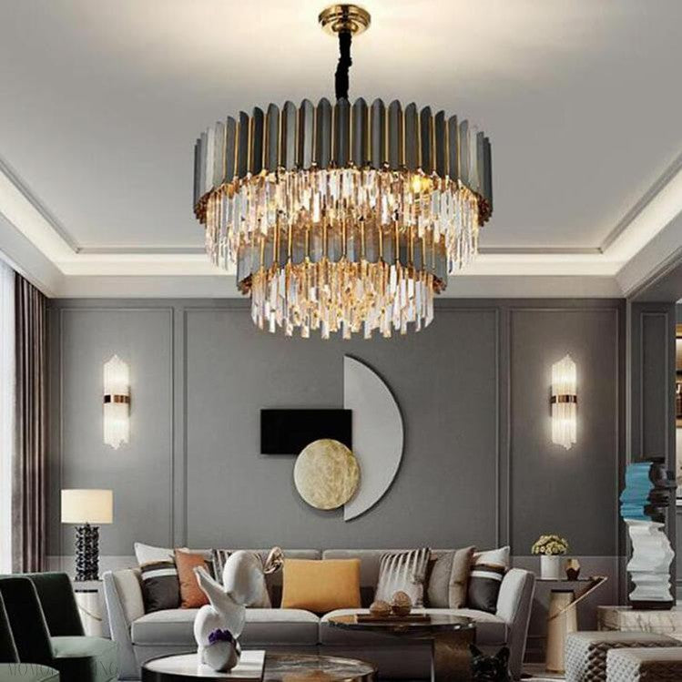 Flavian Double Tier Crystal Chandelier-Momo Lighting