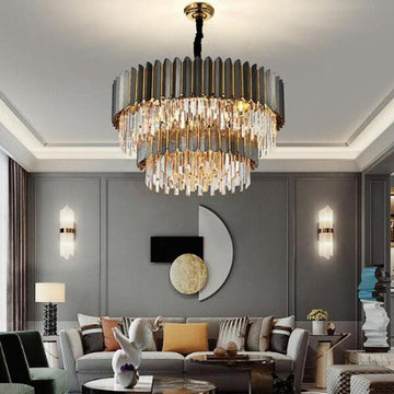 Flavian Double Tier Crystal Chandelier-Momo Lighting