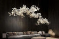 Fleur-de-lis Ceramic Branch Chandelier-Momo Lighting
