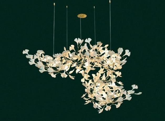 Fleur-de-lis Ceramic Branch Chandelier-Momo Lighting