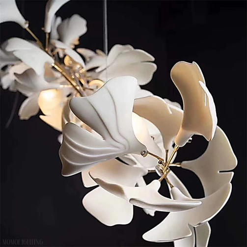 Fleur-de-lis Ceramic cluster Chandelier 29.3”D-Momo Lighting