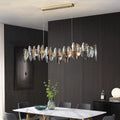 Flor Crystal Linear Chandelier-Momo Lighting