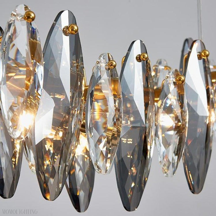 Flor Crystal Linear Chandelier-Momo Lighting
