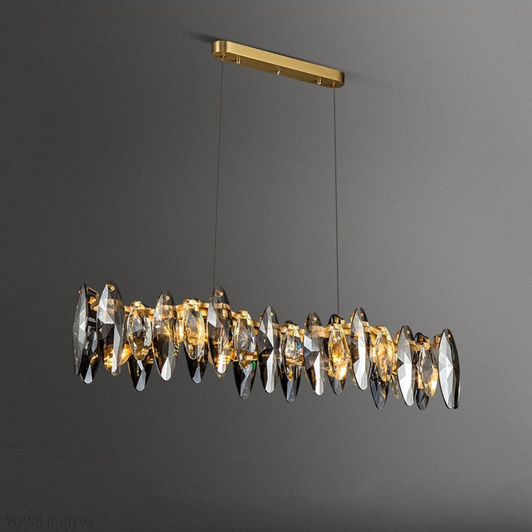 Flor Crystal Linear Chandelier-Momo Lighting