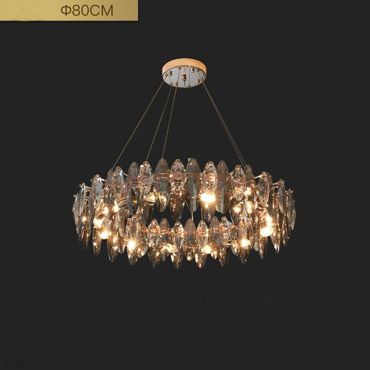 Flor Crystal Round Chandelier-Momo Lighting