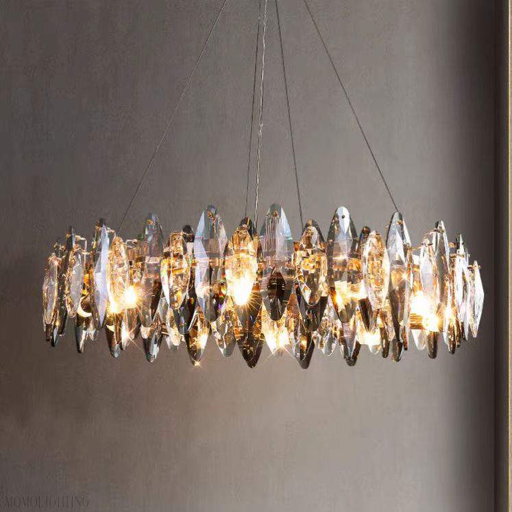 Flor Crystal Round Chandelier-Momo Lighting