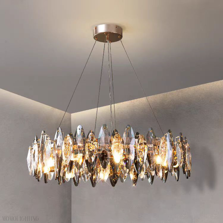 Flor Crystal Round Chandelier-Momo Lighting