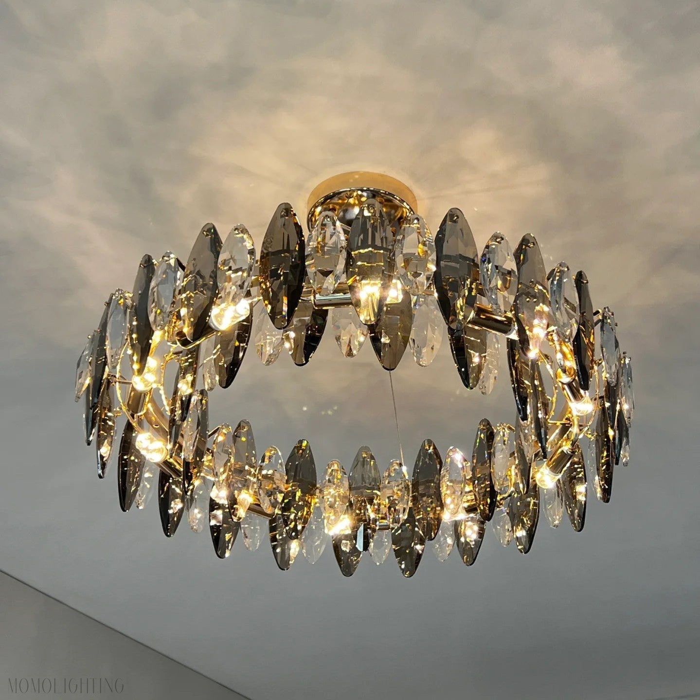 Flor Crystal Round Chandelier-Momo Lighting