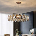 Flor Crystal Round Chandelier-Momo Lighting