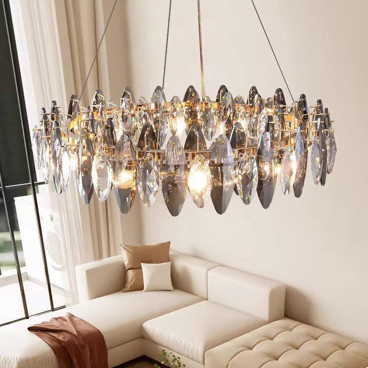 Flor Crystal Round Chandelier-Momo Lighting
