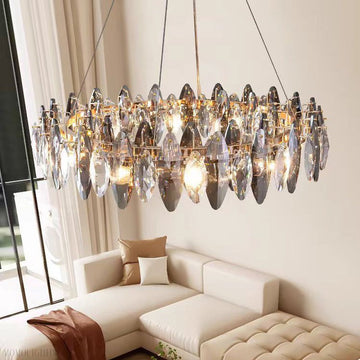 Flor Crystal Round Chandelier-Momo Lighting