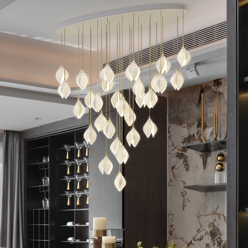 Flower Bud Ceramic Chandelier-Momo Lighting