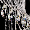 Flush Mounted Spiral Crystal Drops Chandelier Round LED Ceiling Lighting Fixture For Foyer Staircase/ Hotel Entrance-Momo Lighting