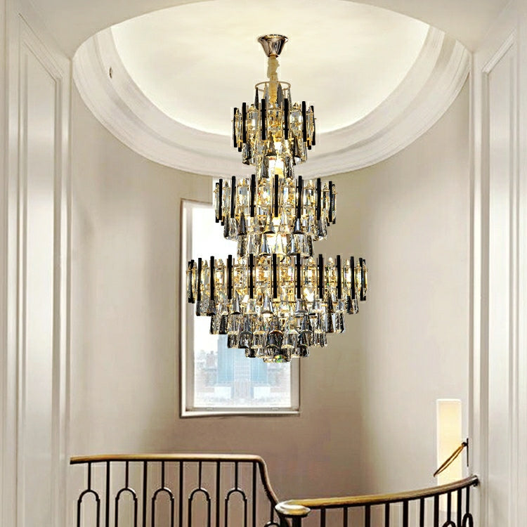 Foyer 3 Layers Extra Large Crystal Chandelier For Living Room Staircase Ceiling Lighting Fixture-Momo Lighting