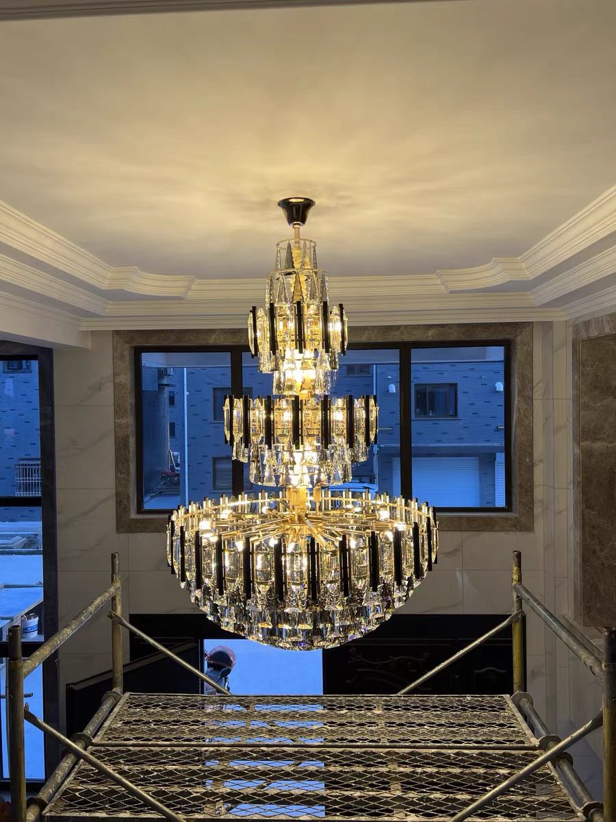 Foyer 3 Layers Extra Large Crystal Chandelier For Living Room Staircase Ceiling Lighting Fixture-Momo Lighting