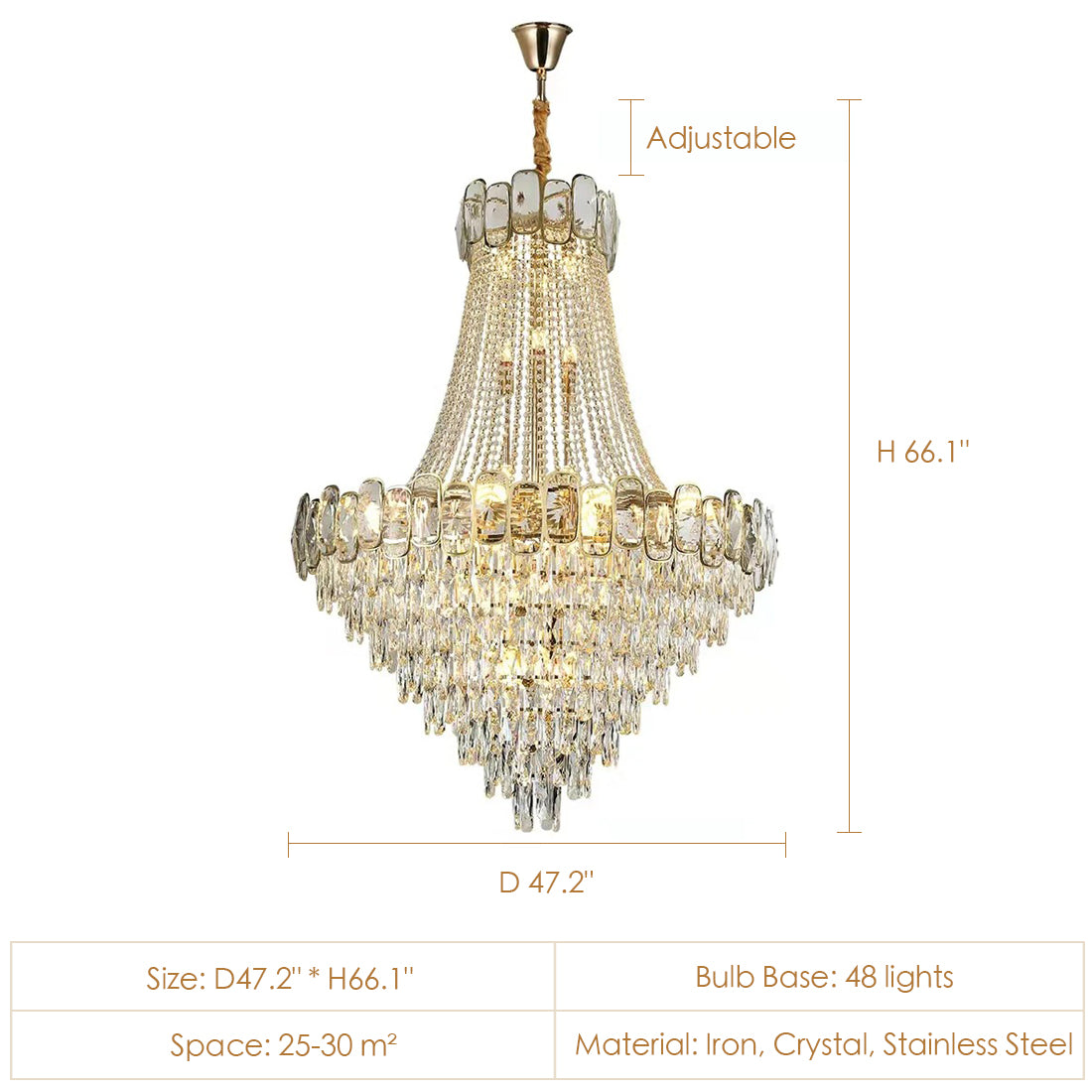 Foyer Staircase Chandelier Luxury K9 Crystal Ceiling Light For Living Room / Hallway-Momo Lighting