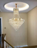 Foyer Staircase Chandelier Luxury K9 Crystal Ceiling Light For Living Room / Hallway-Momo Lighting