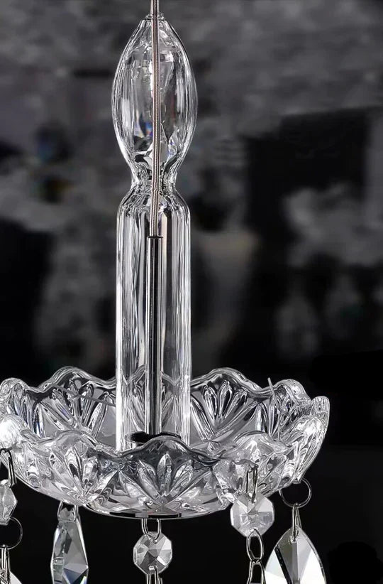 French Romantic Candle Crystal Chandelier White Modern Art Creative Pendant Light For Living Room/Dining Room/Bedroom-Momo Lighting