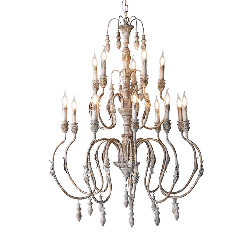French Vintage Candle Chandelier for Living Room/Bedroom-Momo Lighting
