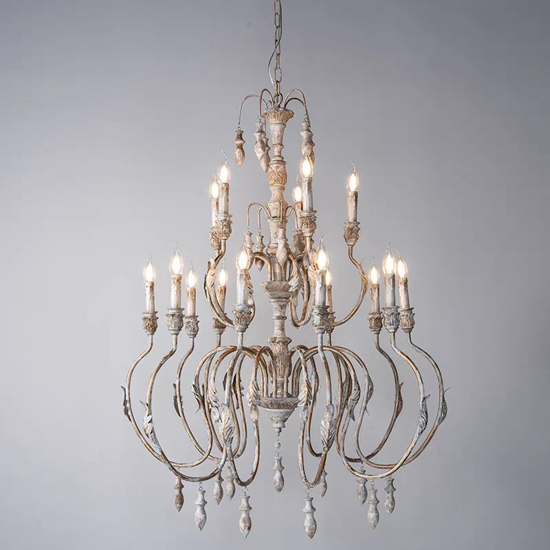 French Vintage Candle Chandelier for Living Room/Bedroom-Momo Lighting
