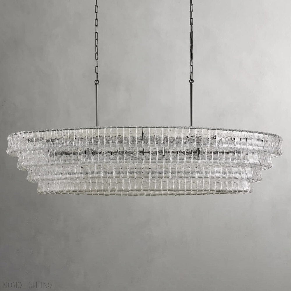 Ghiaccio Glass Oval Chandelier 54"/65"