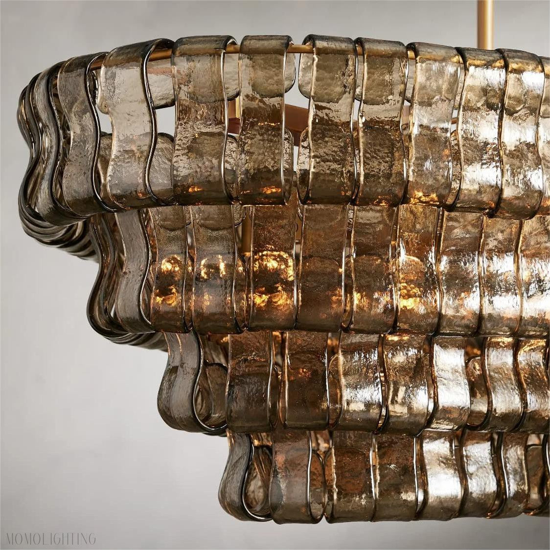 Ghiaccio Glass Oval Chandelier 54"/65"