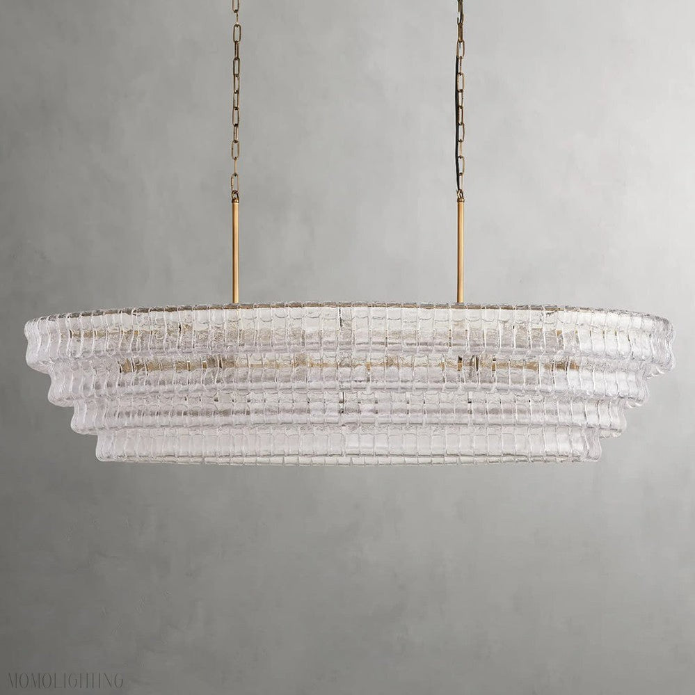 Ghiaccio Glass Oval Chandelier 54"/65"