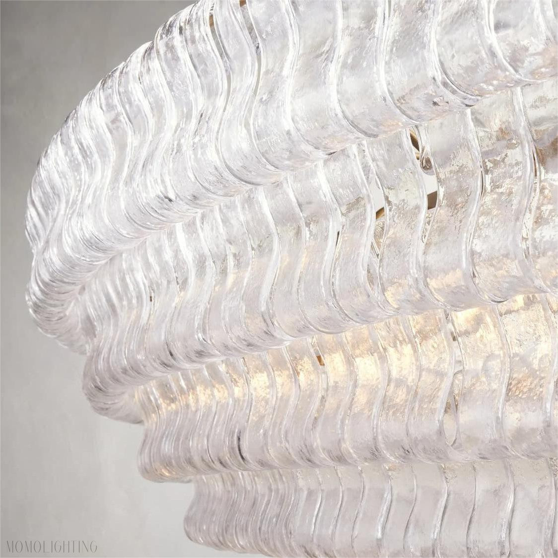 Ghiaccio Glass Oval Chandelier 54"/65"